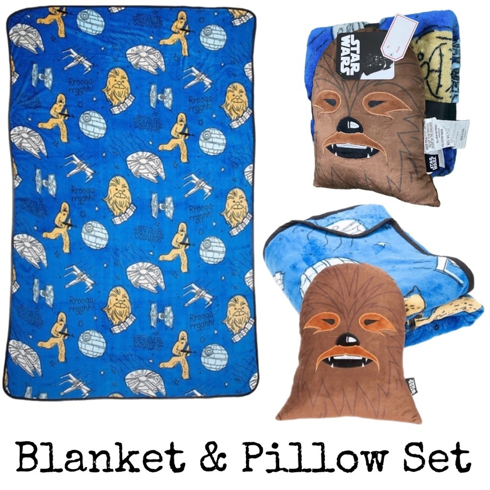 Star Wars 2 piece Pillow & Plush Blanket set NWT!